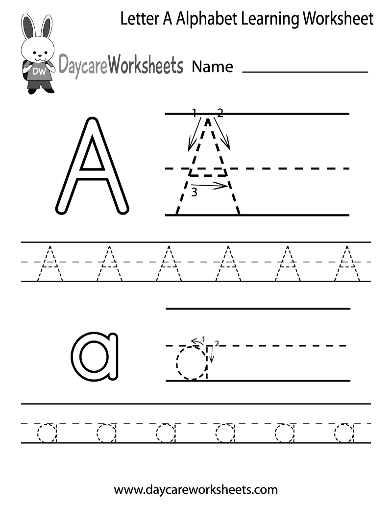 Free Printable Letter A Alphabet Learning Worksheet For Preschool - Free Printable Learning Pages