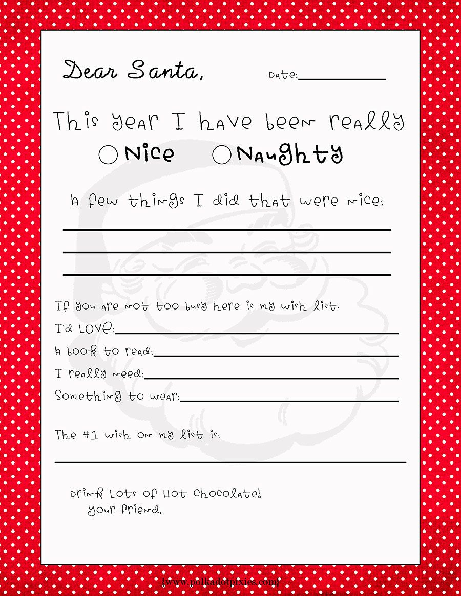 Free Printable Letter To Santa Template Samples | Letter Template - Free Santa Templates Printable