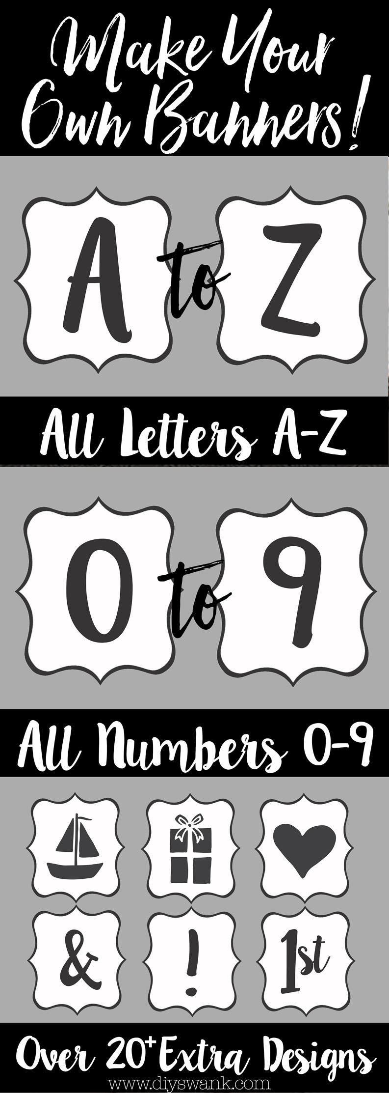 Free Printable Letters For Banners | Party Ideas | Pinterest - Free Printable Letters Az