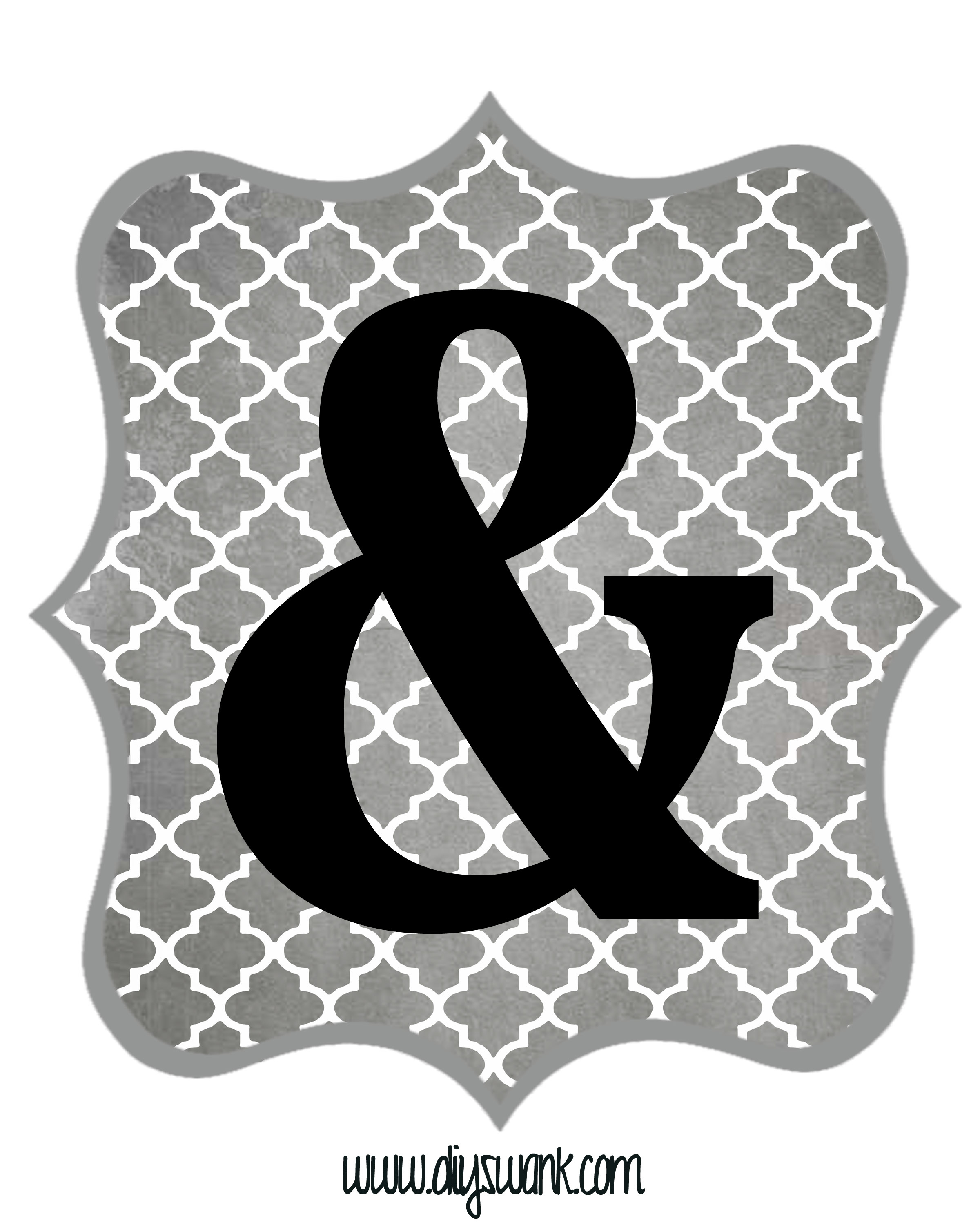 Free Printable Letters Gray And Black | Diy Swank - Free Printable Letters And Numbers