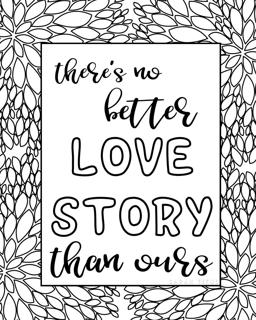 Free Printable Love Quotes Coloring Sheets - Sarah Titus - Free Printable Quote Coloring Pages For Adults