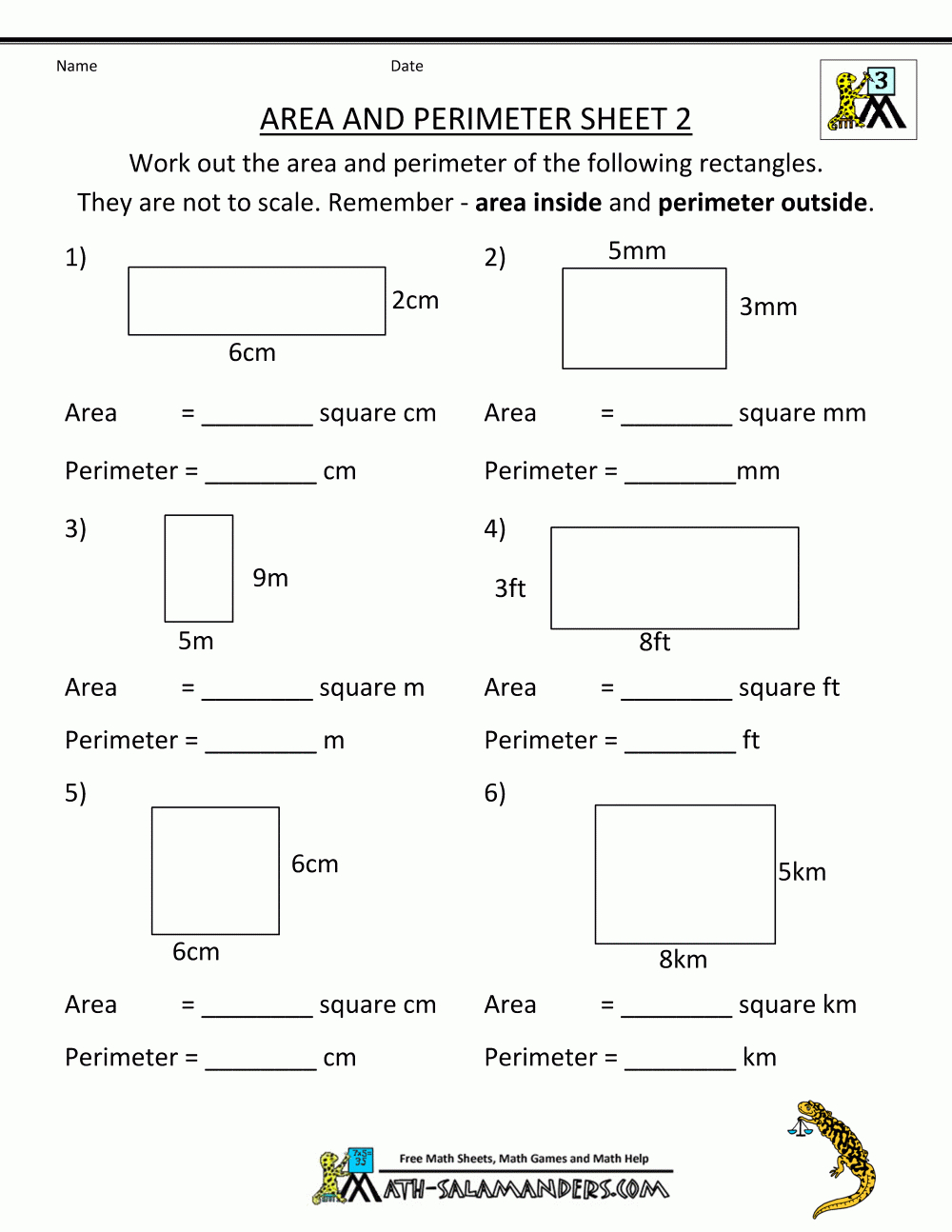 Free Printable Math Worksheets Area Perimeter 2 | Math | Pinterest - Free Printable Maths Worksheets Ks1