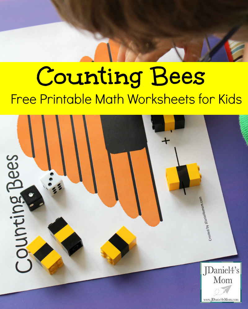 Free Printable Math Worksheets For Kids- Counting Bees - Free Printable Math Worksheets For Kids