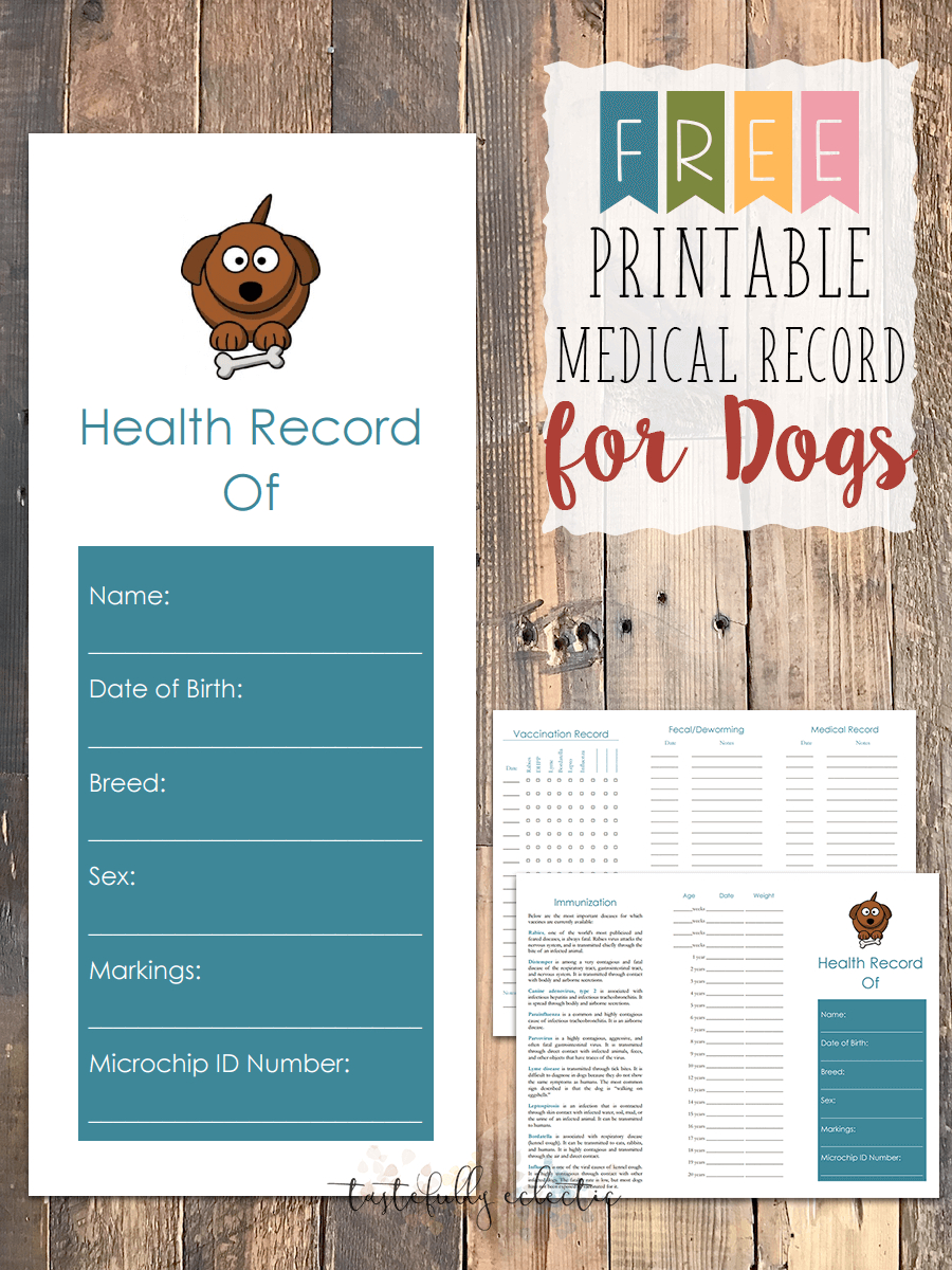 Free Printable Medical Record For Dogs | Craftiness | Pet - Free Printable Pet Health Record