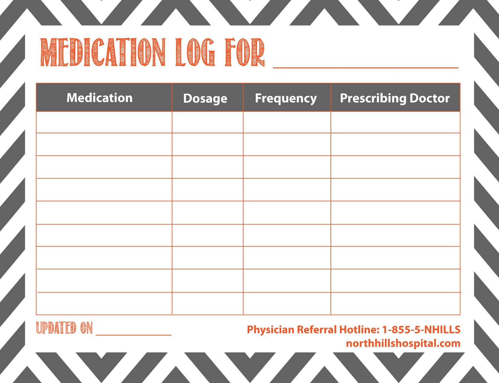 Free Printable: Medication Log | Planner Ideas &amp;amp; Printables - Free Printable Medicine Daily Chart