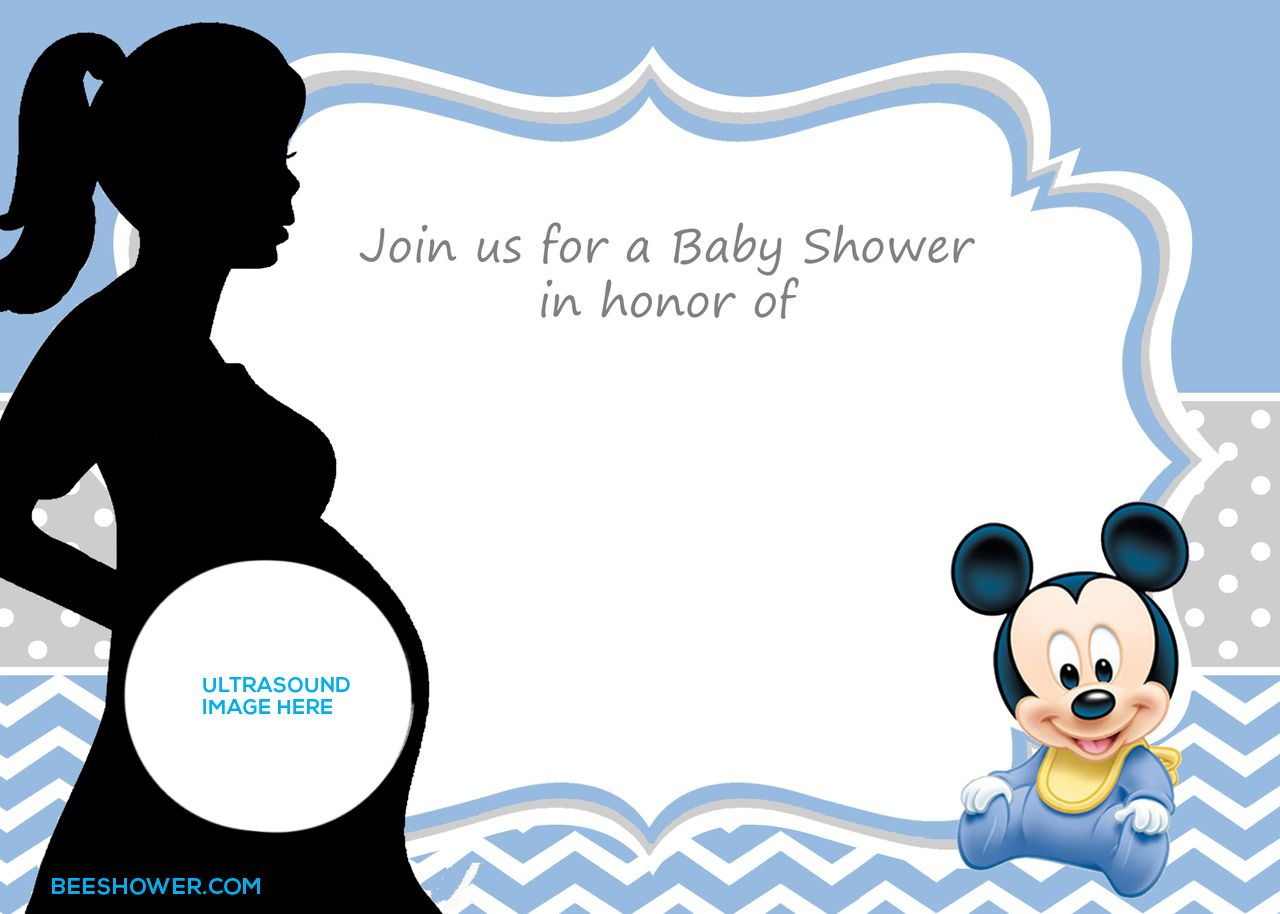 Free Printable Mickey Mouse Baby Shower Invitation Template | Baby - Free Printable Mickey Mouse Baby Shower Games