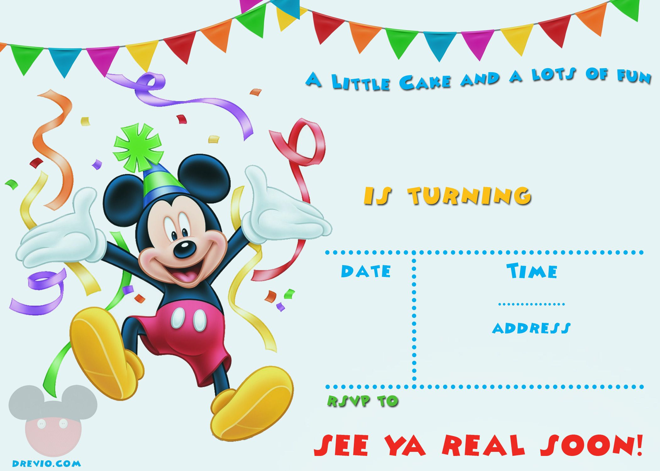 Free Printable Mickey Mouse Party Invitation | Free Printable - Free Printable Mickey Mouse 1St Birthday Invitations