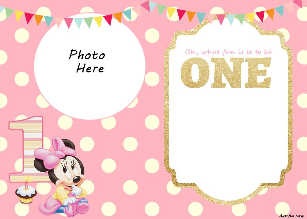 Free Printable Minnie Mouse 1St Invitation | Free Printable - Free Printable Minnie Mouse Party Invitations