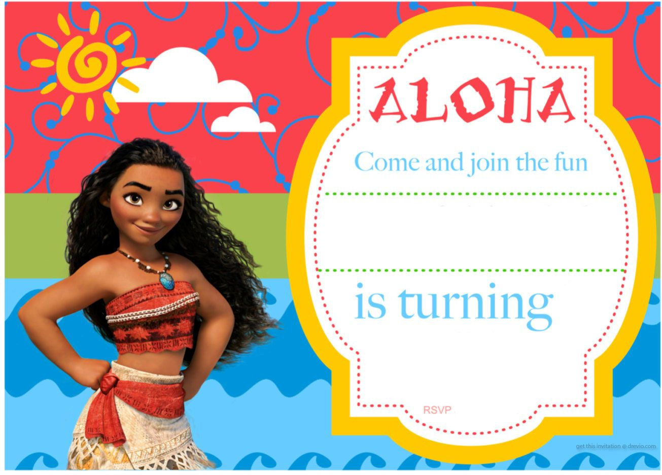 Free Printable Moana Birthday Invitation And Party | Free - Free Printable Moana Birthday Cards