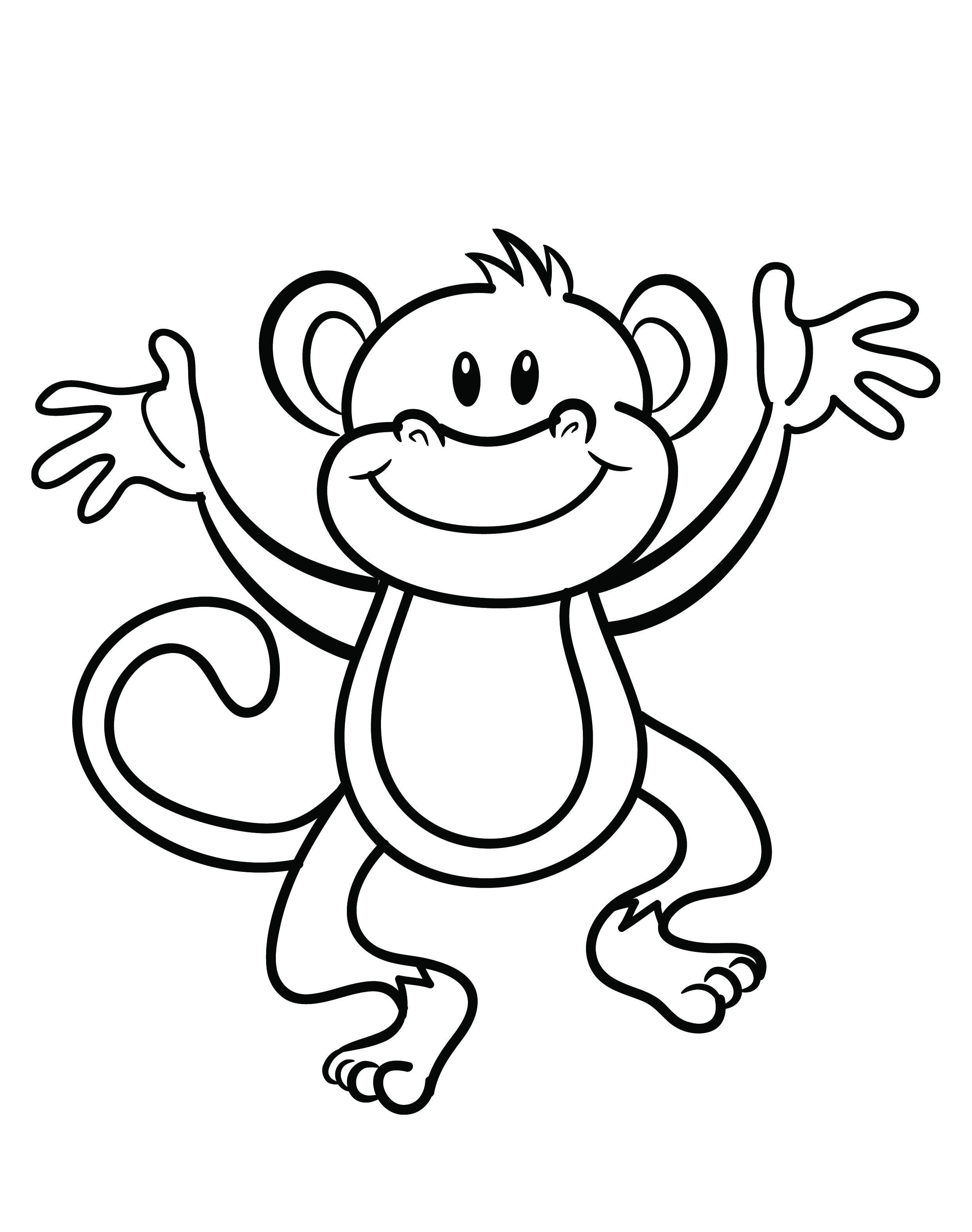 Free Printable Monkey Coloring Page | Cj 1St Birthday | Pinterest - Free Printable Monkey Coloring Pages