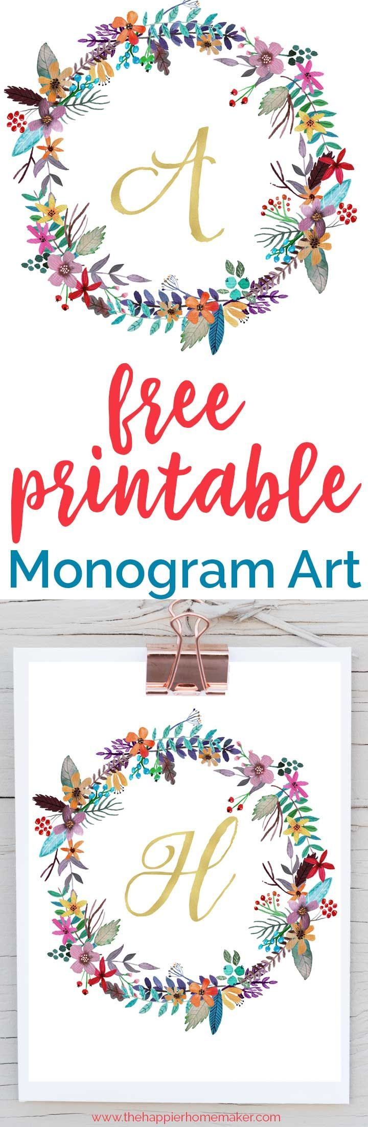 Free Printable Monogram Art | Free Printables | Pinterest | Free - Free Printable Monogram Letters