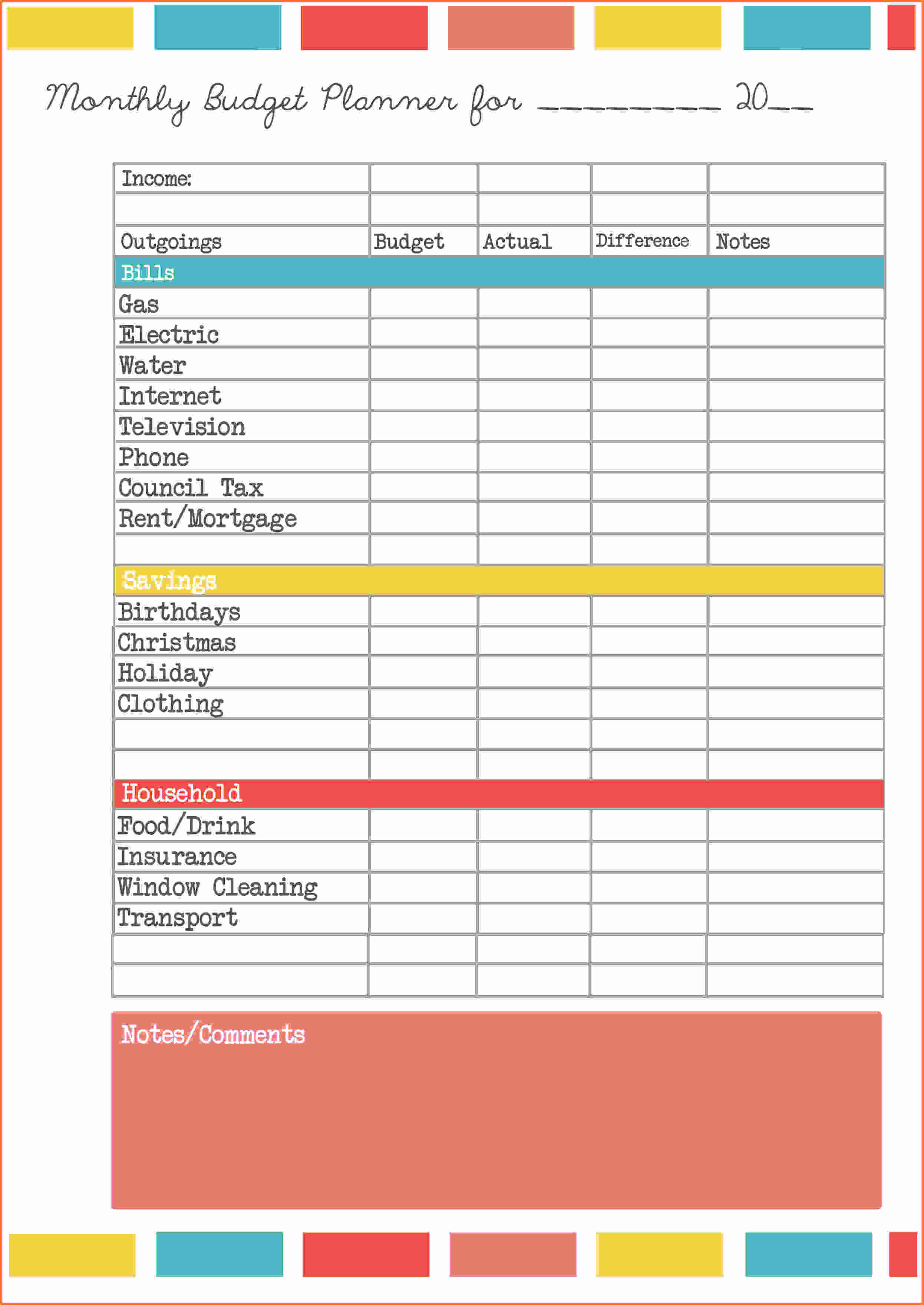 Free Printable Monthly Budget Planner Recent Of Best Personal Budget - Free Printable Budget Template Monthly