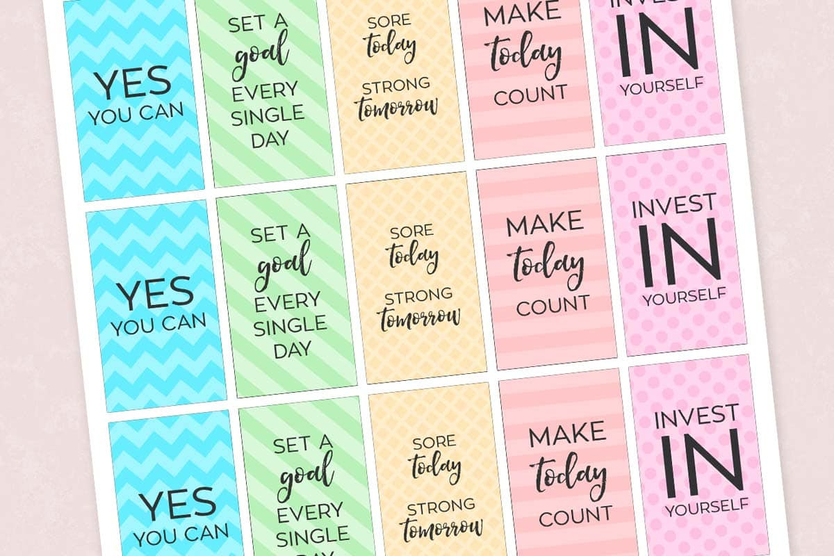 Free Printable Motivational Gym &amp;amp; Fitness Planner Stickers - Free Printable Happy Planner Stickers