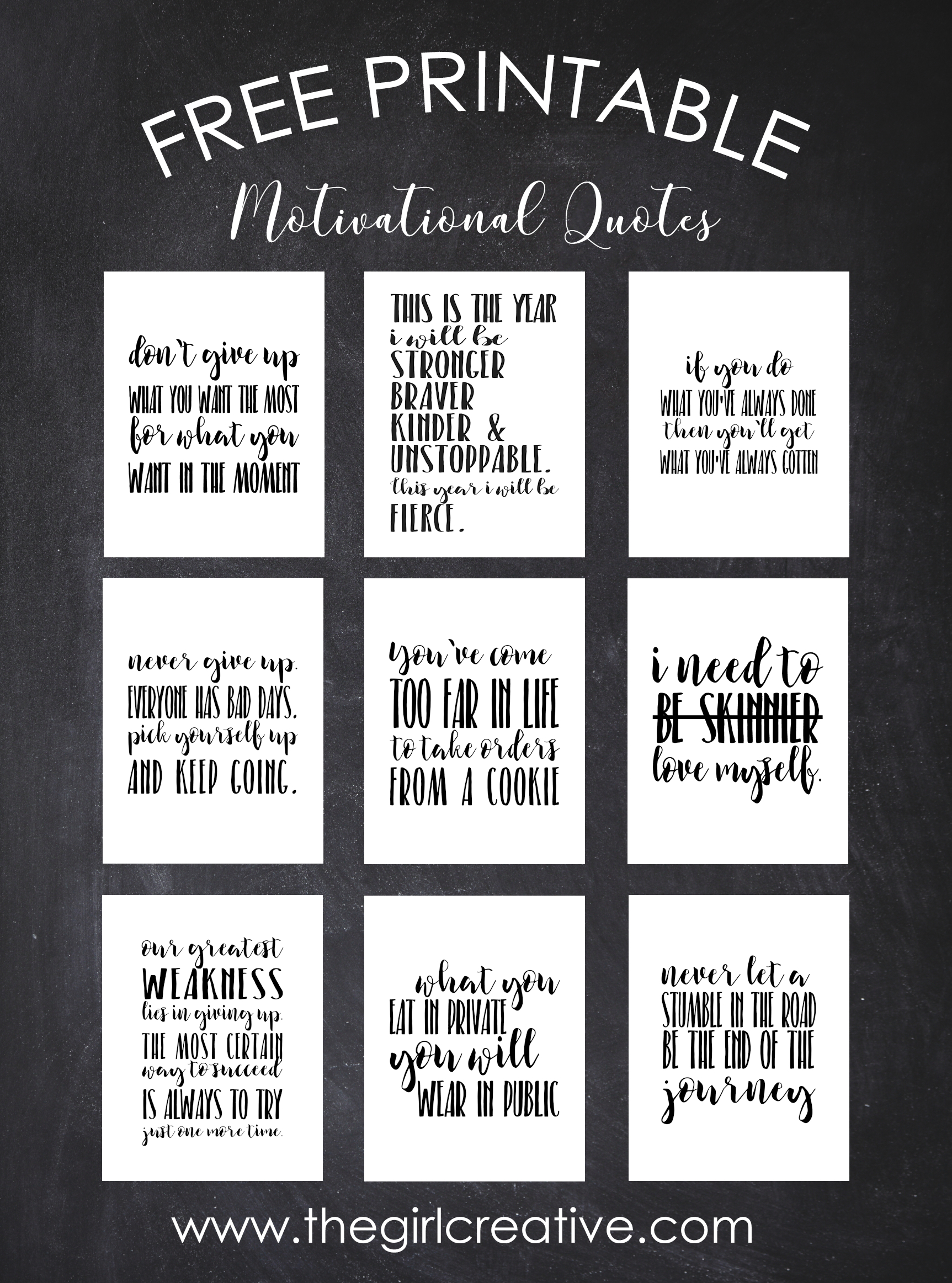 Free Printable Motivational Quotes - The Girl Creative - Free Printable Testing Signs