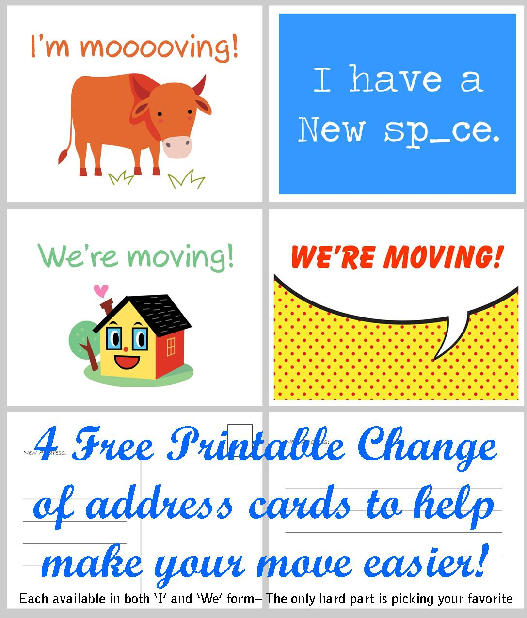Free Printable Moving Announcement Change Of Address Card – Premier - We Are Moving Cards Free Printable