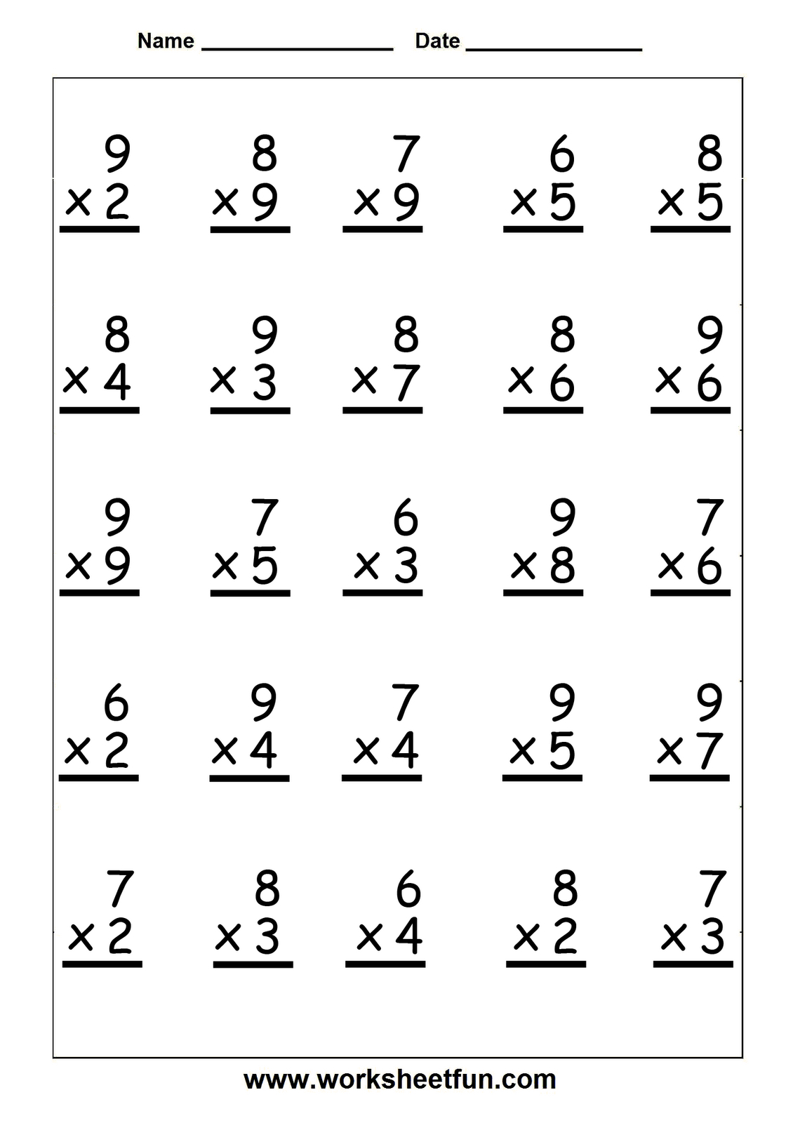 Free Printable Multiplication Worksheets | Multiplication Worksheets - Free Printable Math Worksheets For Adults