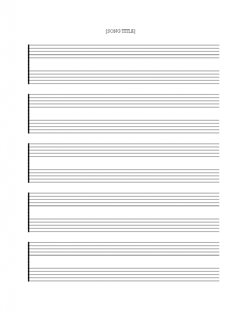 Free Printable Music Staff Sheet 5 Double Lines - Download This Free - Free Printable Blank Sheet Music