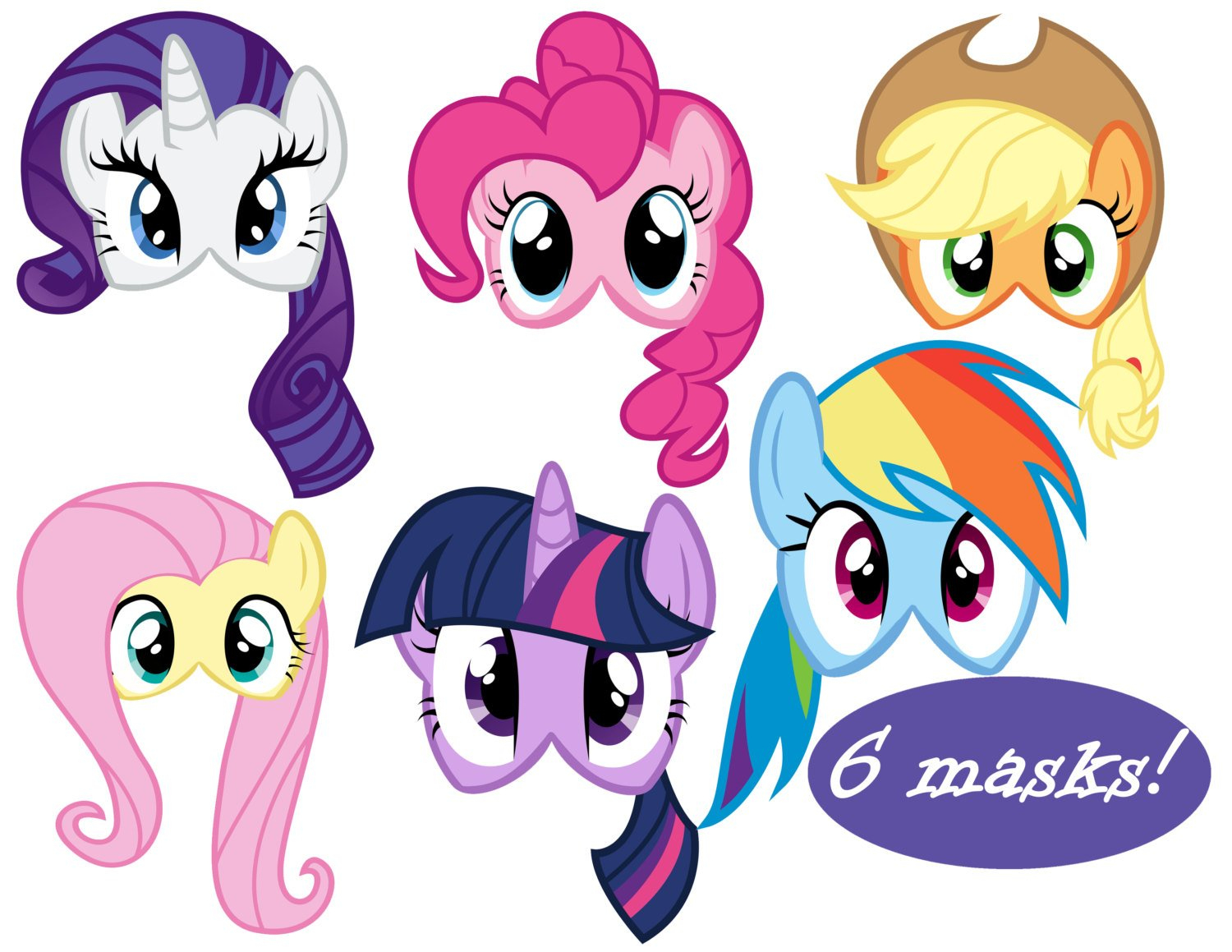 Free Printable My Little Pony Masks - 3.15.kaartenstemp.nl • - Free My Little Pony Printable Masks