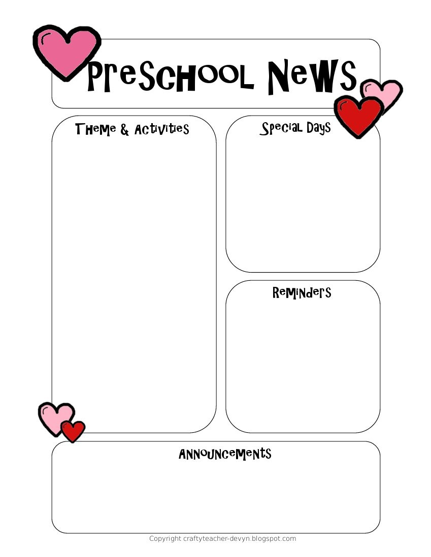 Free Printable Newsletter Templates For Preschool | Template To Use - Free Printable Preschool Newsletter Templates