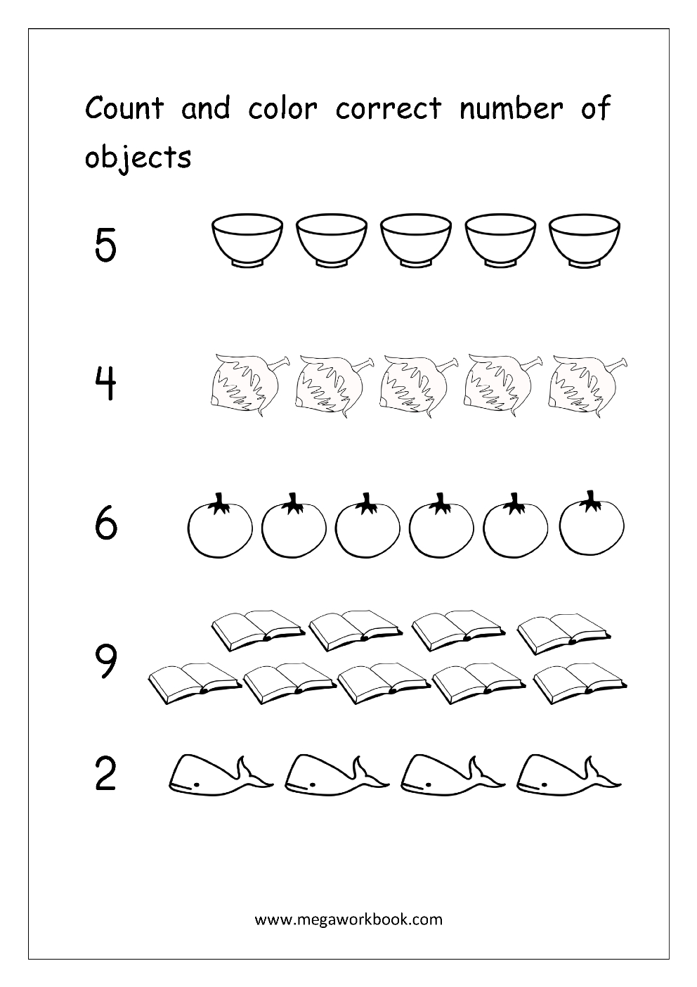 Free Printable Number Counting Worksheets - Count And Match - Count - Free Printable Counting Worksheets 1 10