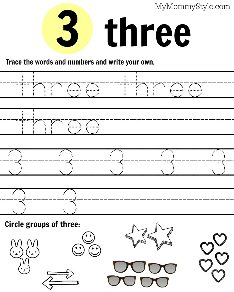 Free Printable Number Worksheets 1-9 - My Mommy Style - Free Printable Number Worksheets