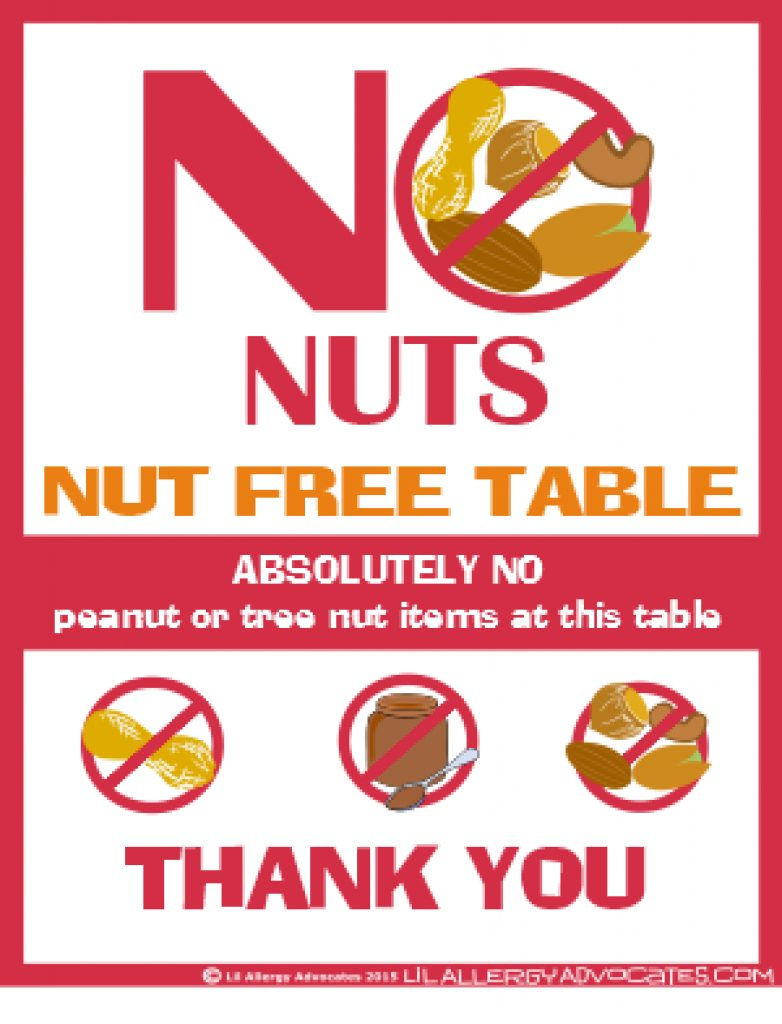 Free Printable Nut Free School Signs - Lil Allergy Advocates With - Printable Peanut Free Classroom Signs