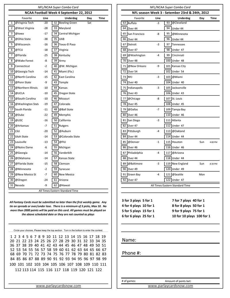 Free Printable Parlay Cards - Sharedleah | Scalsys - Free Printable Parlay Cards