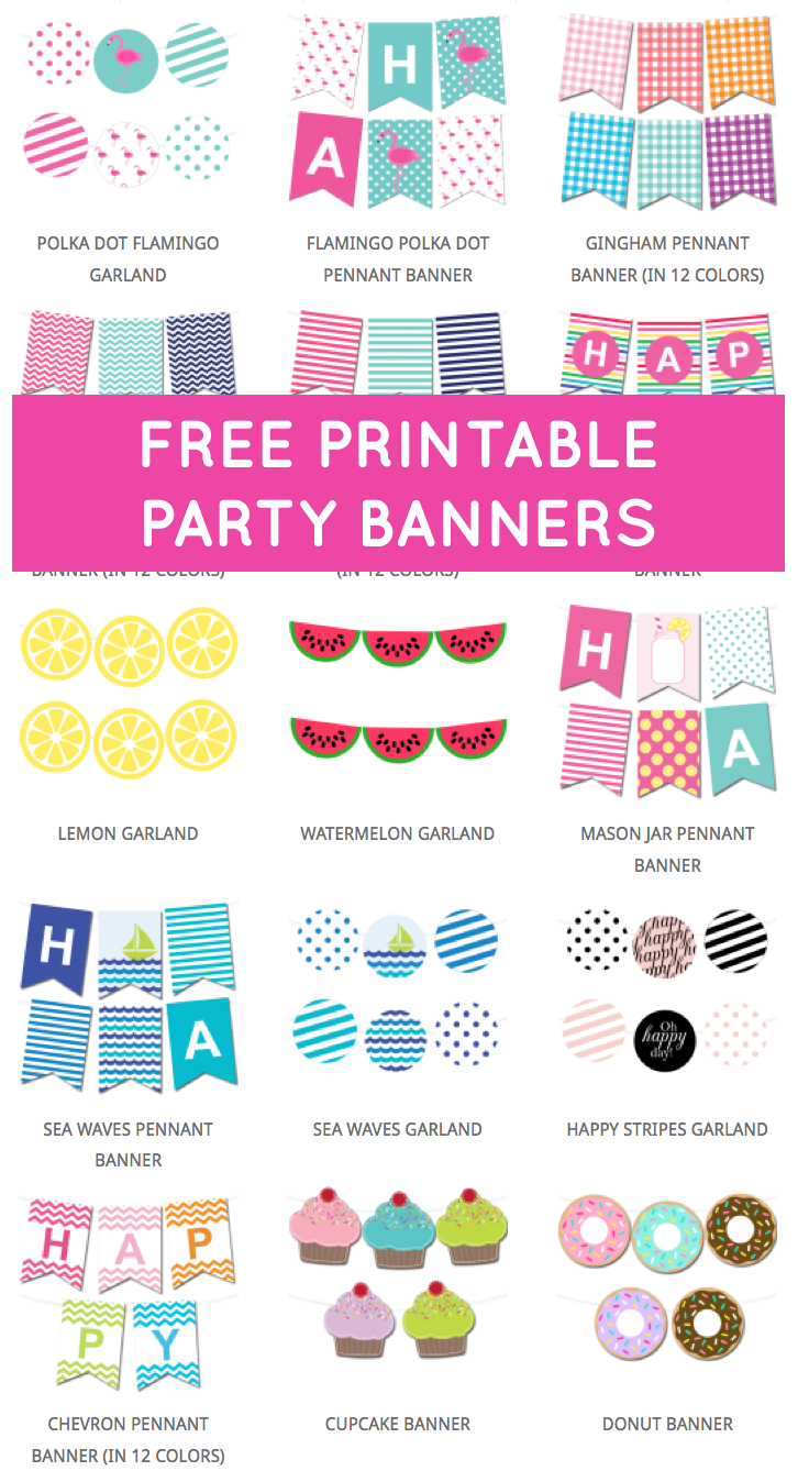 Free Printable Party Banners From @chicfetti | 3Th Birthday Party Theme - Diy Birthday Banner Free Printable