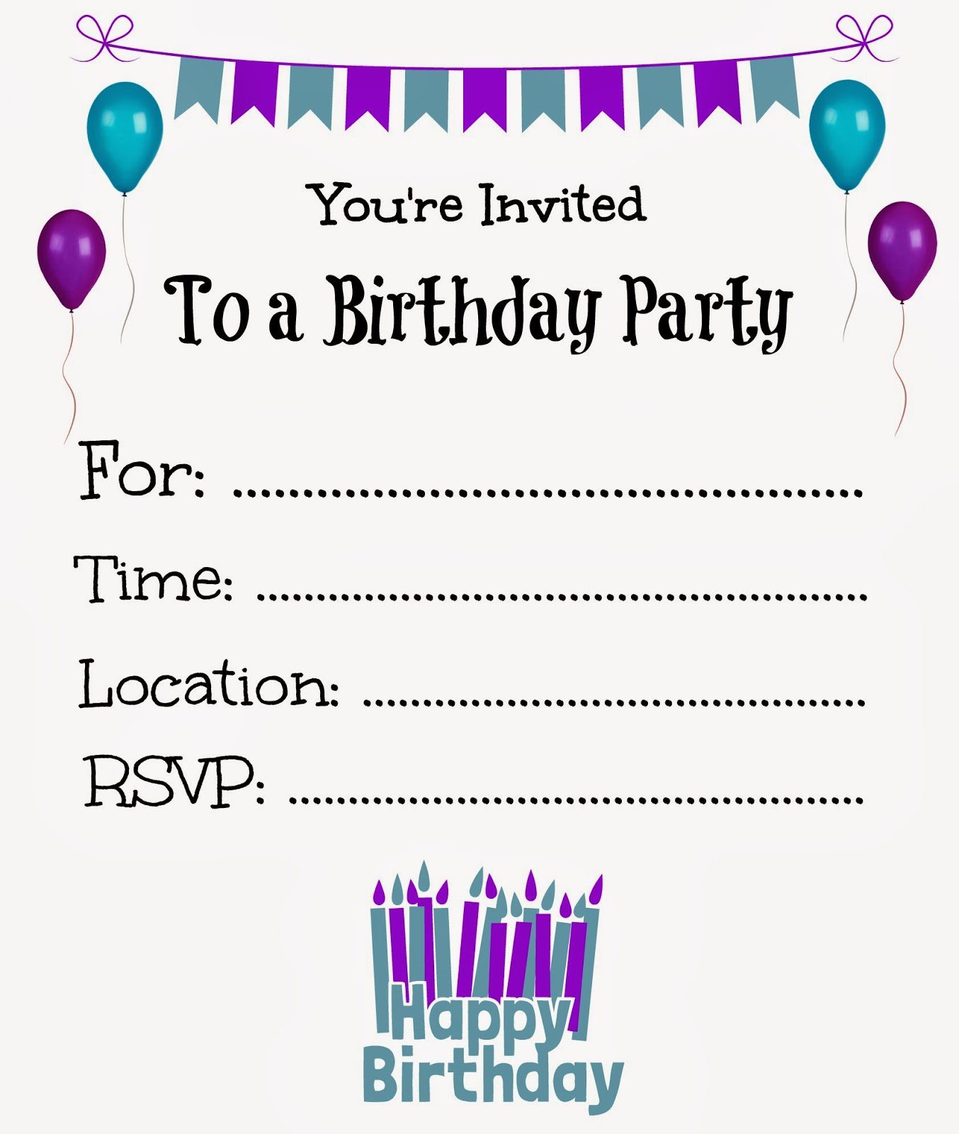 Free Printable Party Invites Templates Free Birthday Invitations - Make Printable Party Invitations Online Free