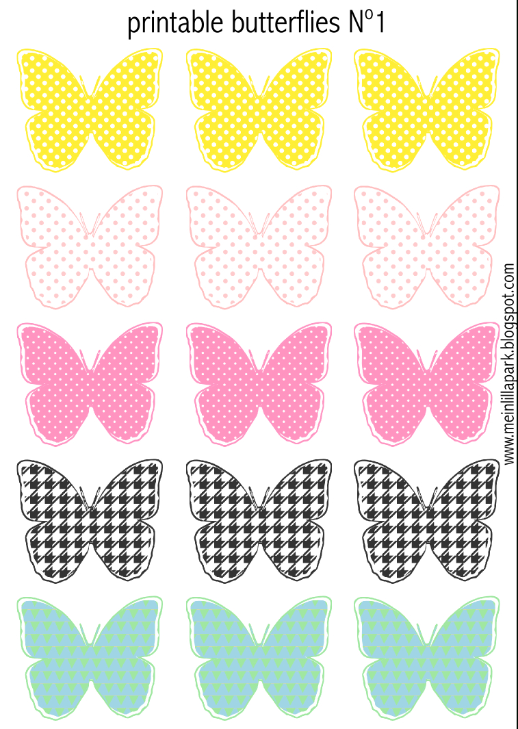 Free Printable Pastel Colored Butterflies - Schmetterling - Free Printable Butterfly