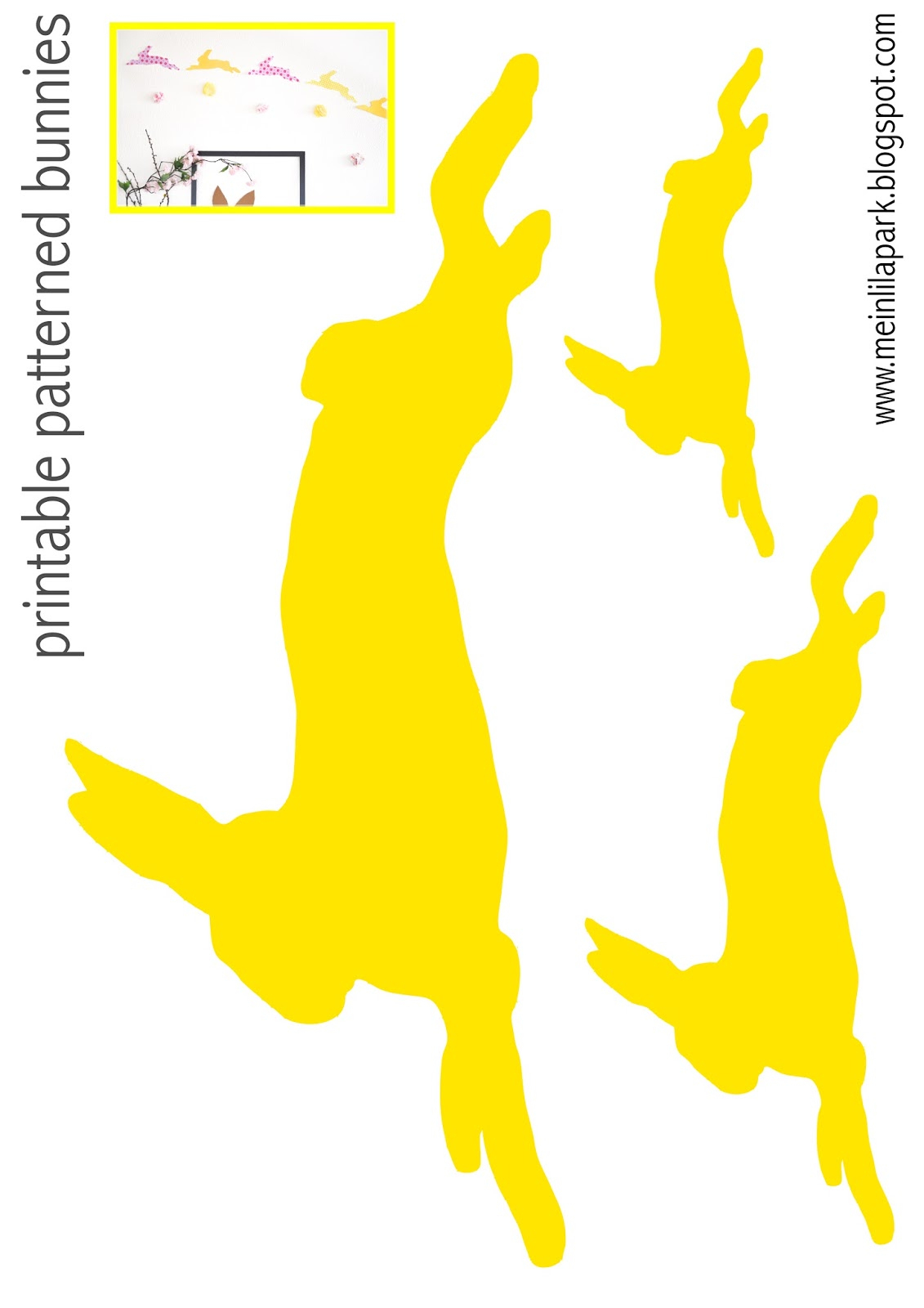 Free Printable Patterned Bunny Templates - Ausdruckbare Hasen - Free Printable Bunny Templates