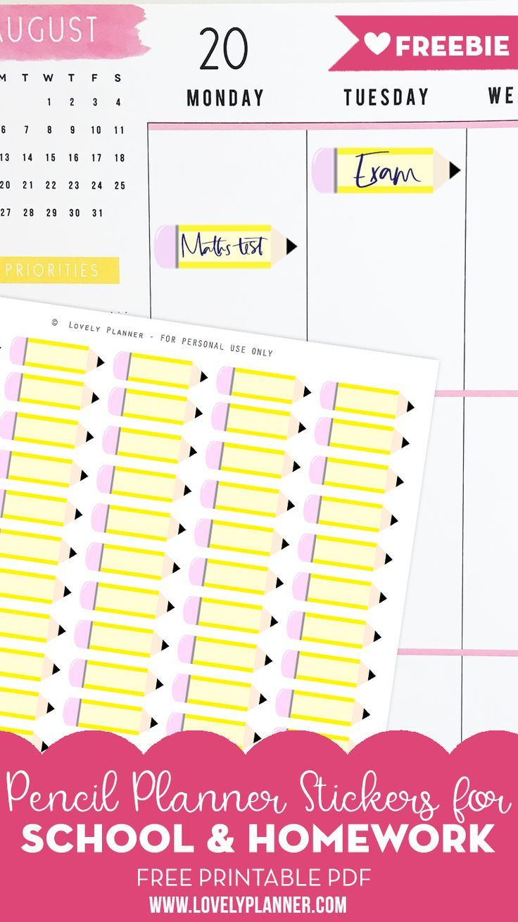 Free Printable Pencil School Planner Stickers | Printables - Free Printable Stickers For Teachers