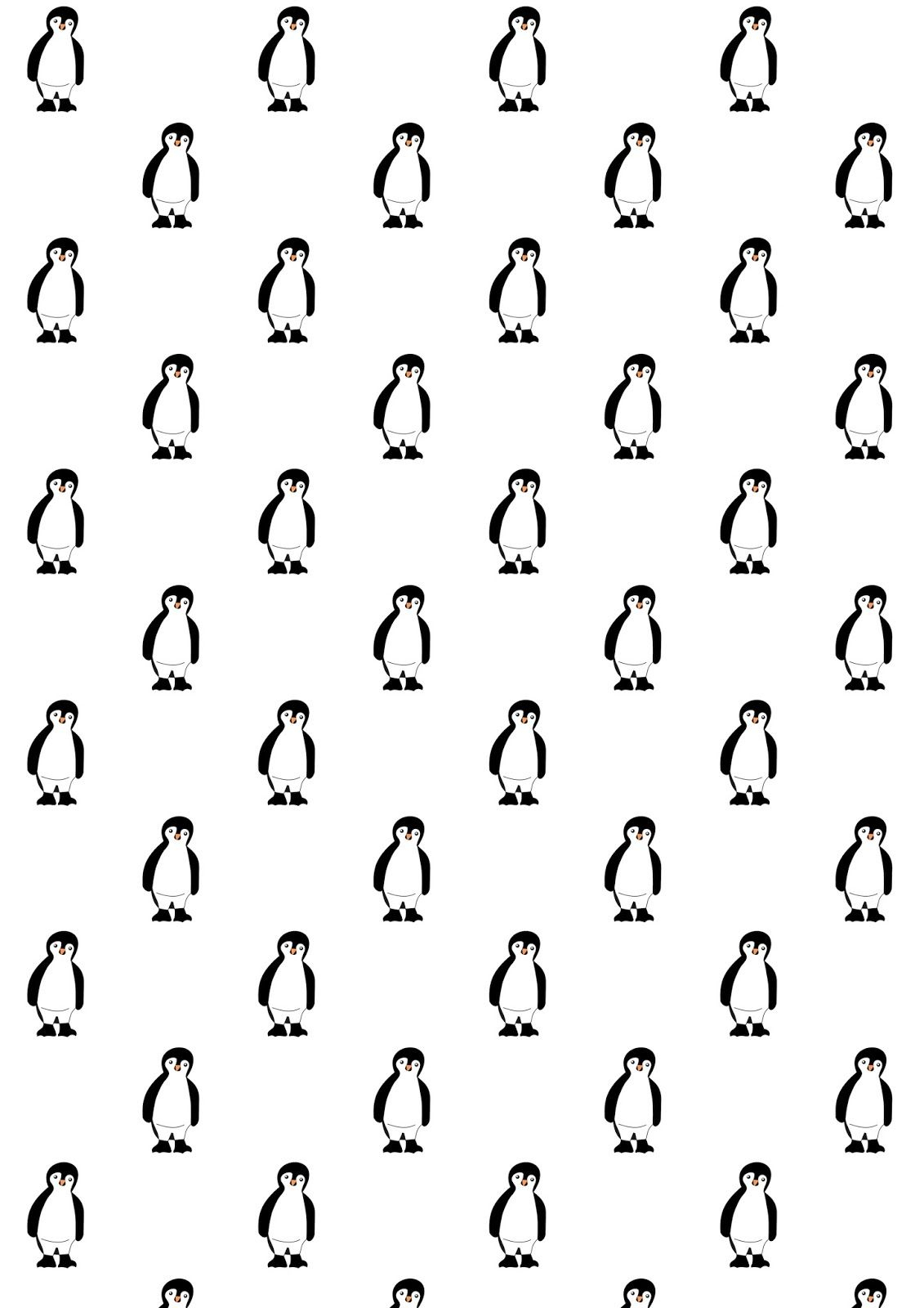 Free Printable Penguin Scrapbooking Paper - Ausdruckbares - Free Printable Penguin Template