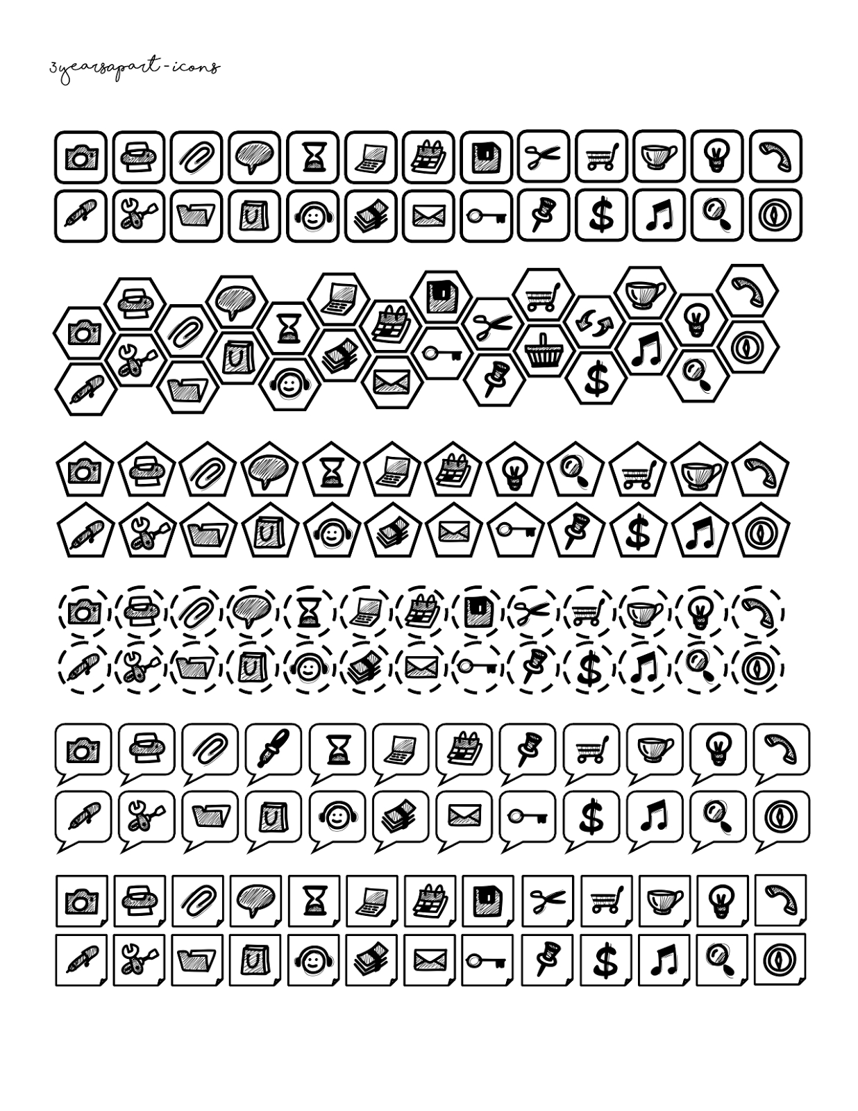 Free Printable Planner Icons - Neutrals | Free Download Bullet - Free Printable Icons