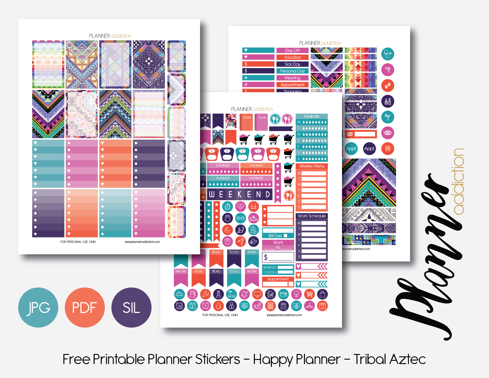 Free Printable Planner Stickers – Planner Addiction - Happy Planner Free Printable Stickers