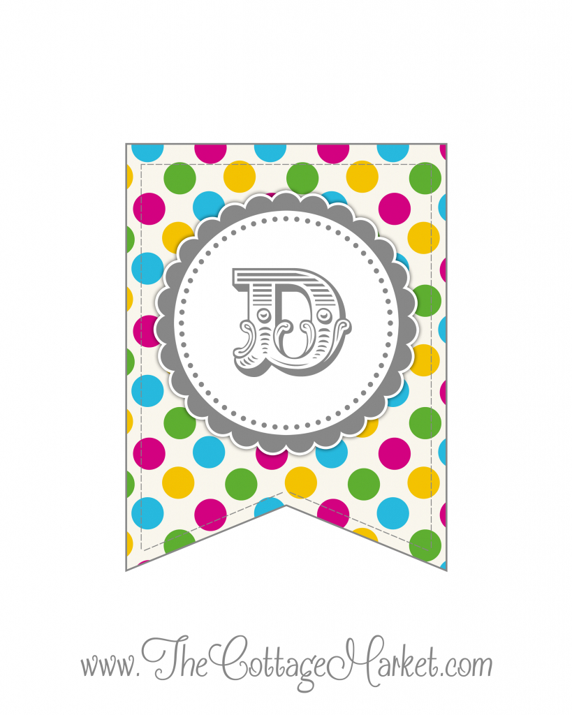 Free Printable Polka Dot Party Banner | The Cottage Market - Free Printable Alphabet Letters For Banners