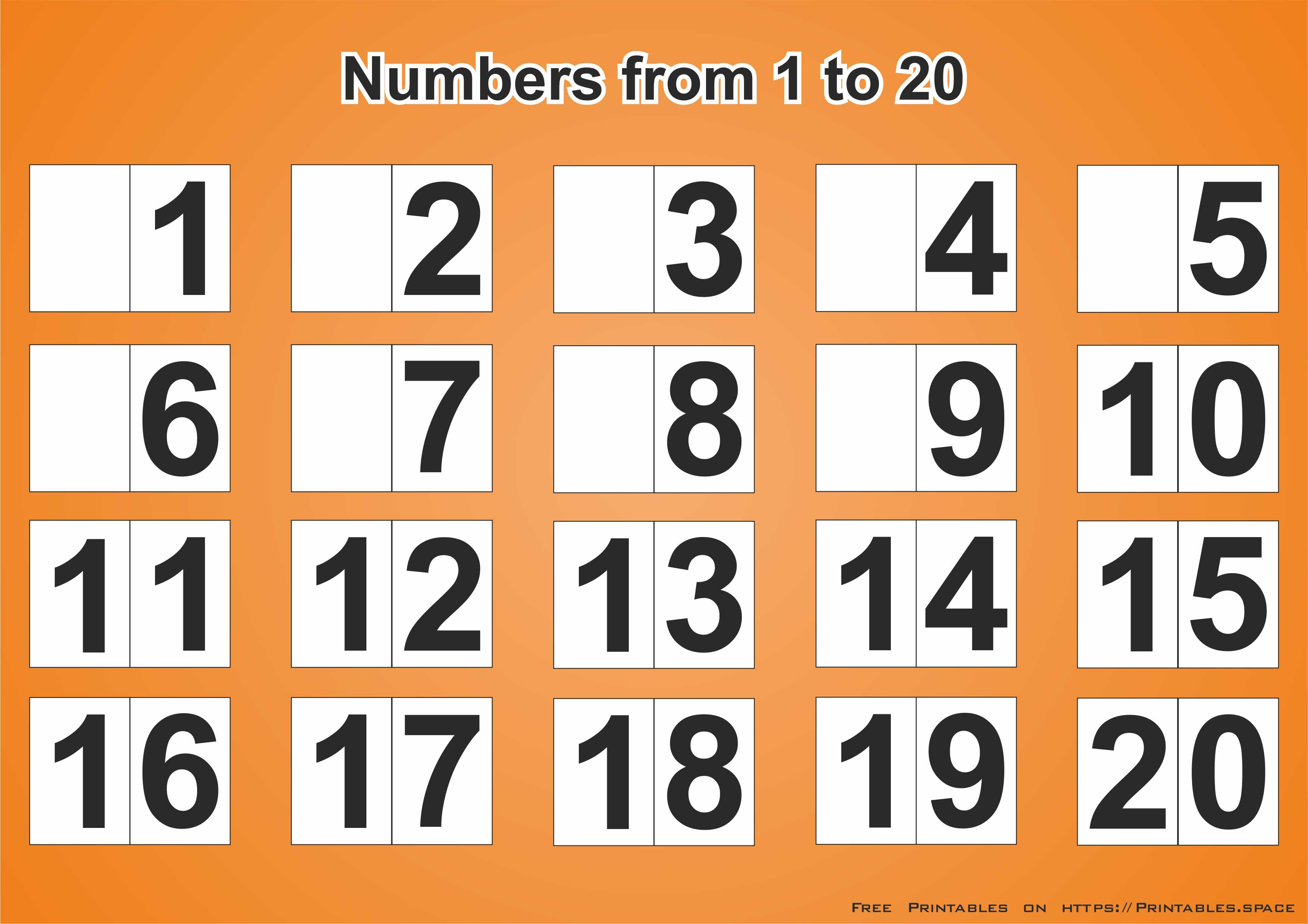 Free Printable Poster With Numbers From 1 To 20 - Free Printables - Free Printable Number Posters