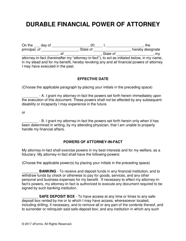 Free Printable Power Of Attorney Free Printable