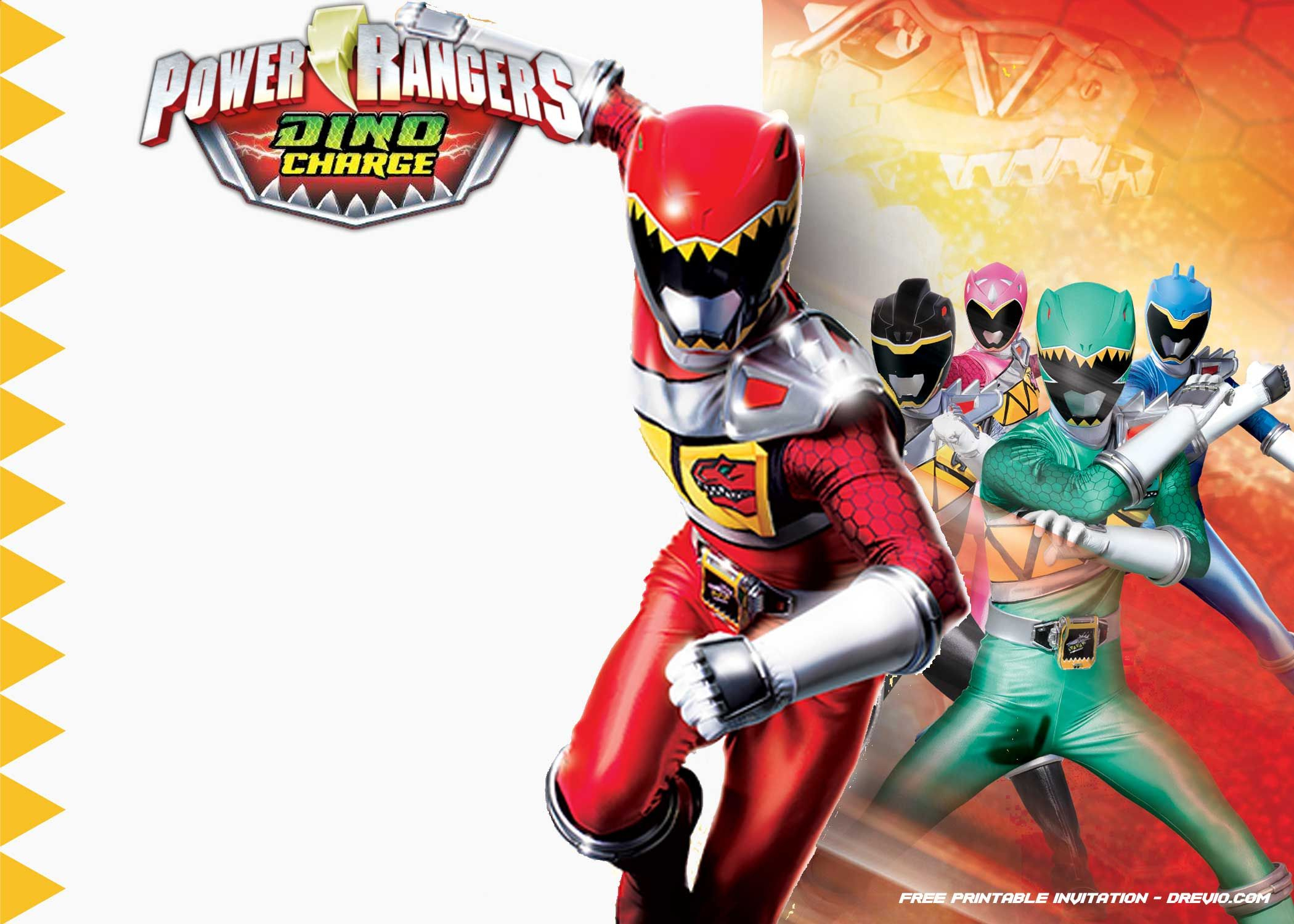 Free Printable Power Rangers Dino Charge Invitation | Desserts - Free Printable Power Ranger Birthday Invitations