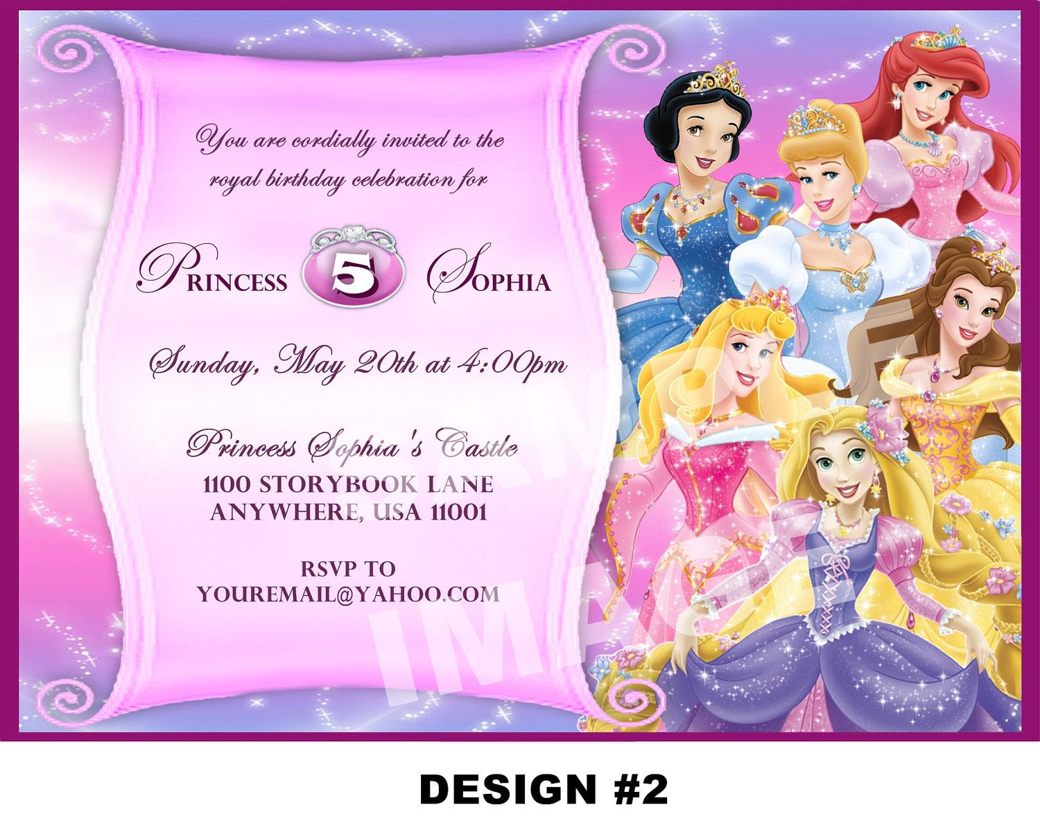 Free Printable Princess Party Invitations | Disney Princess - Free Printable Disney Invitations