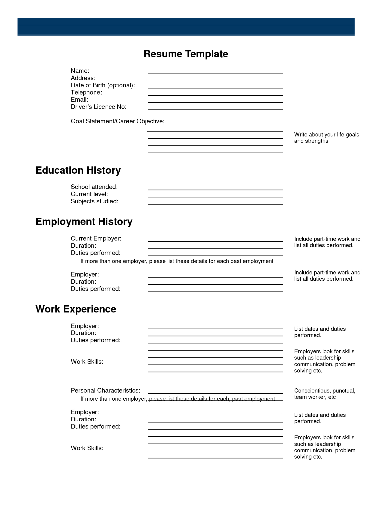Free Printable Professional Resume Template - Resume Templates - Free Printable Resume Templates