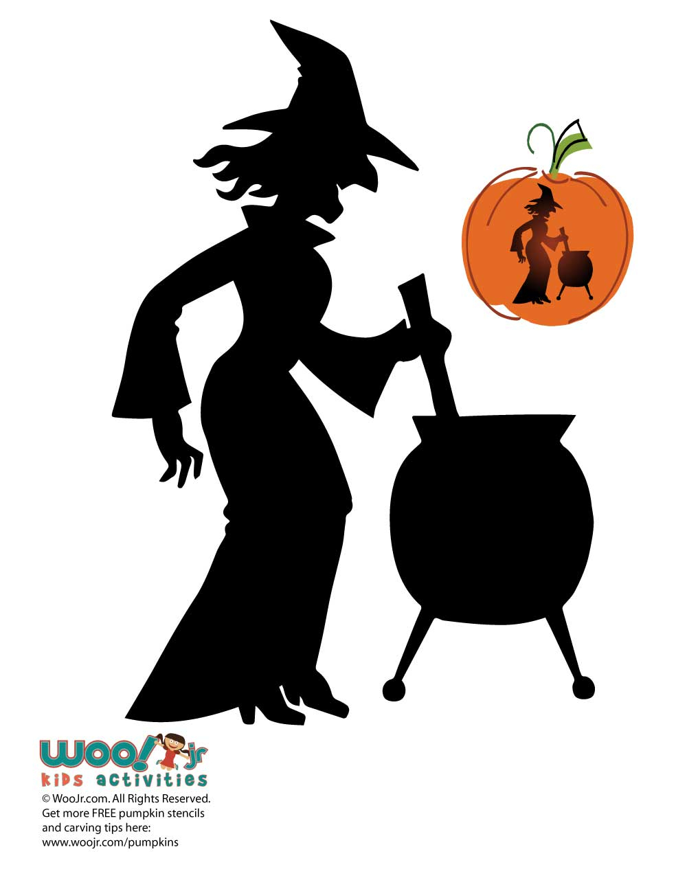 Free Printable Pumpkin Stencils Witch Caldron - 17.6.kaartenstemp.nl • - Scary Pumpkin Patterns Free Printable