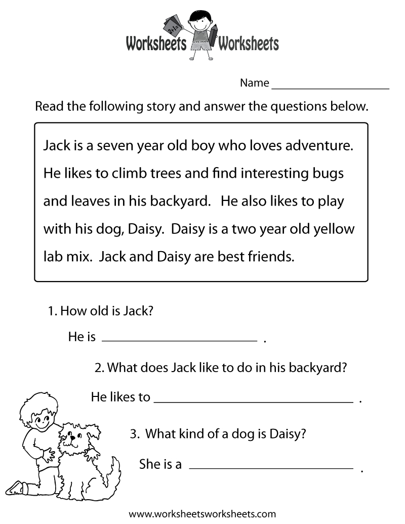 Free Printable Reading Comprehension Worksheets 3Rd Grade For - Free Printable Ela Worksheets