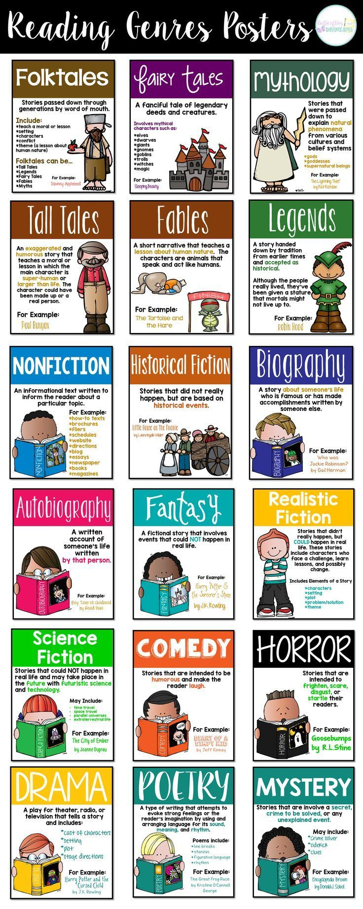 Free Printable Reading Genre Posters - Genre Posters Free Printable