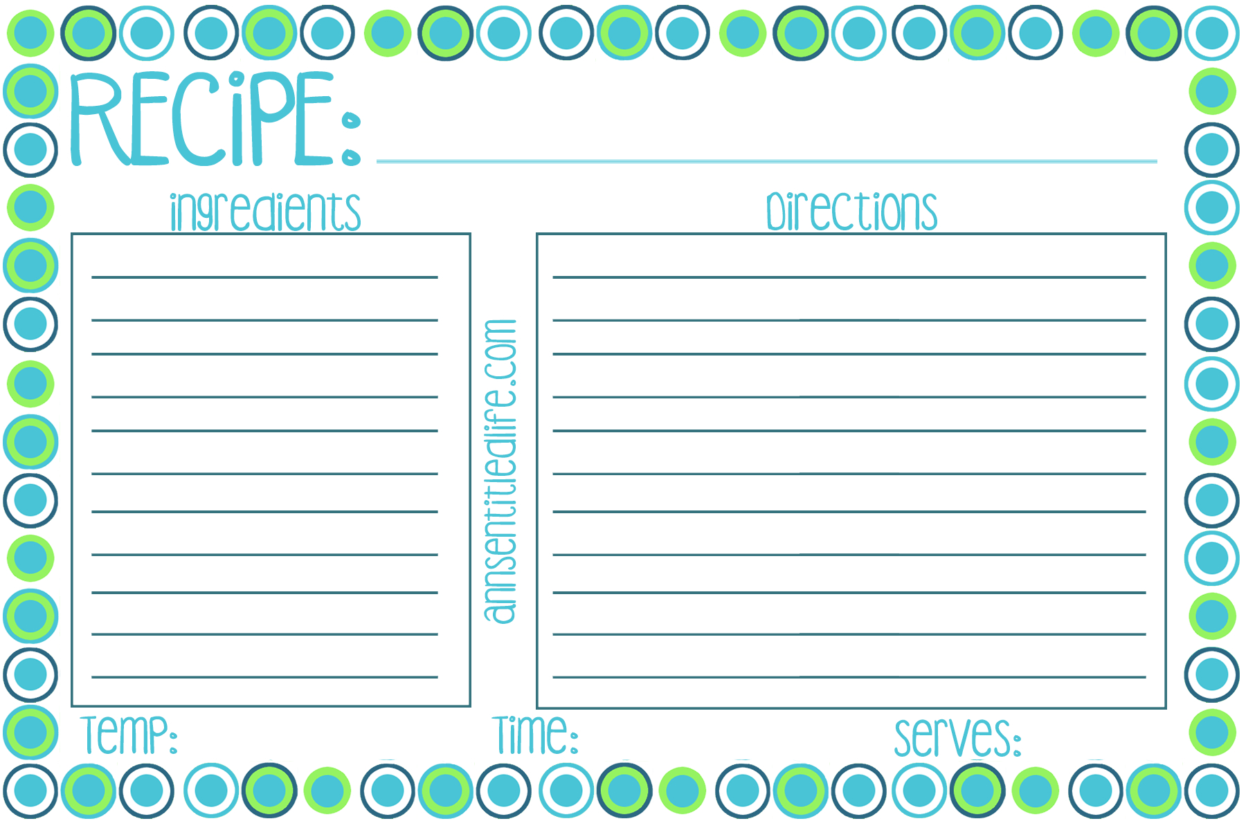 Free Printable Recipe Card, Meal Planner And Kitchen Labels - Free Printable Recipe Cards