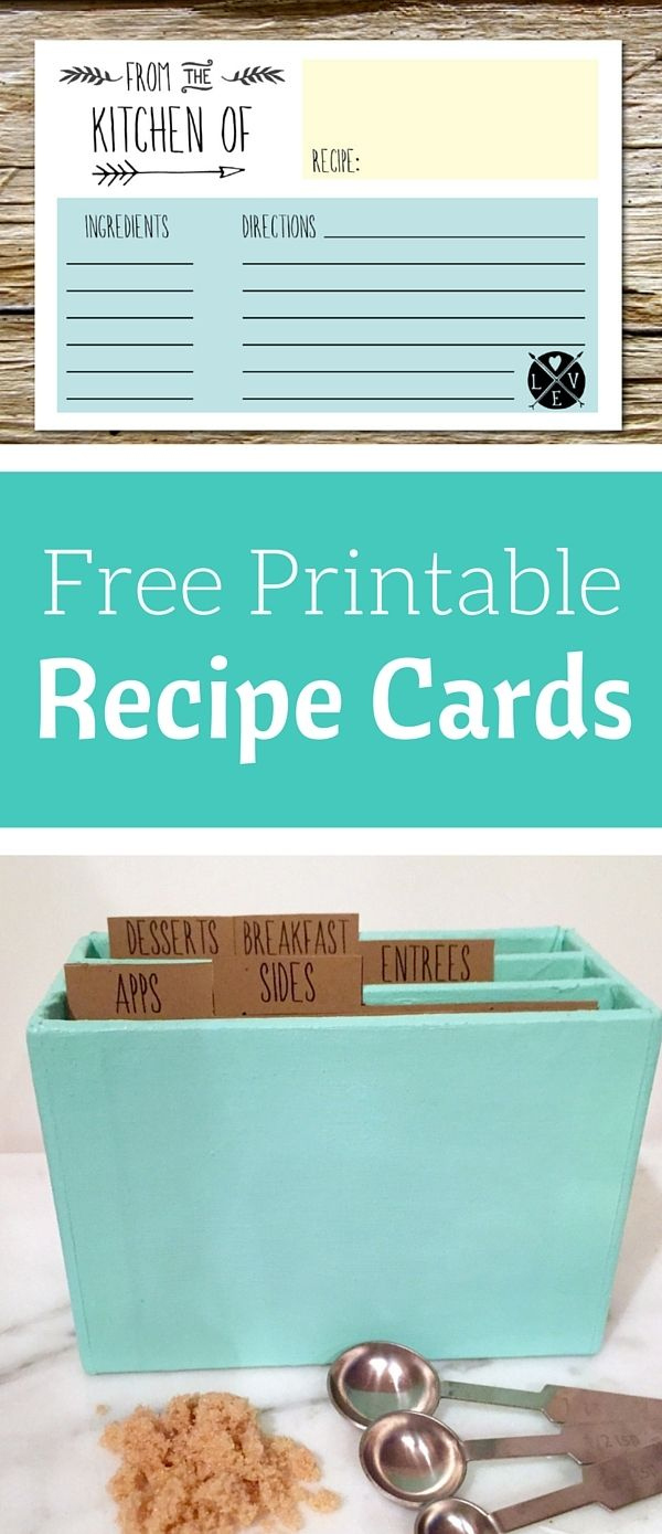 Free Printable Recipe Cards | Share Your Craft | Pinterest - Free Printable Recipe Dividers