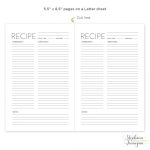Free Printable Recipe Templates Printable Recipe Page Template Free   Free Printable Recipe Pages