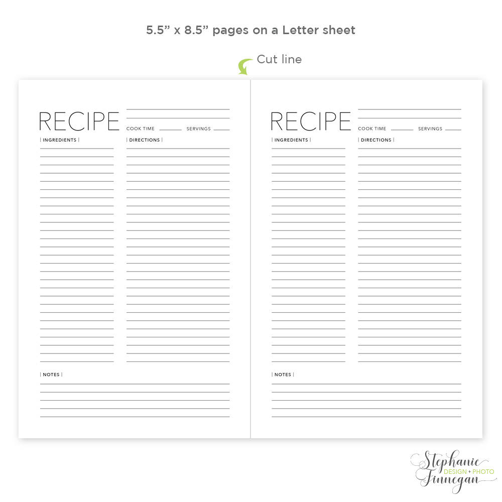 Free Printable Recipe Templates Printable Recipe Page Template Free - Free Printable Recipe Pages