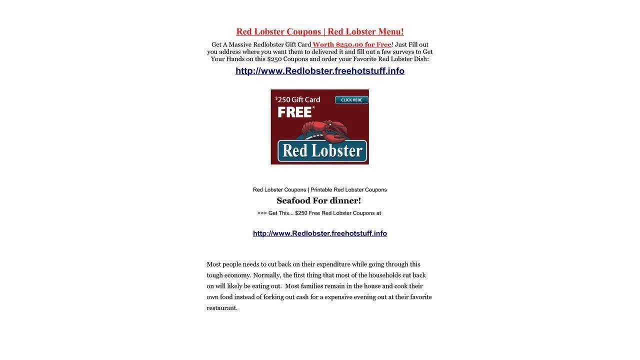 Free Printable Redlobster Coupon Updated Available - Youtube - Free Printable Red Lobster Coupons