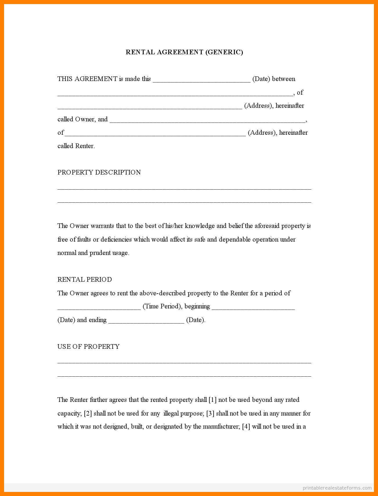 Free Printable Rental Agreement Forms | Bestprintable231118 - Free Printable Rental Agreement